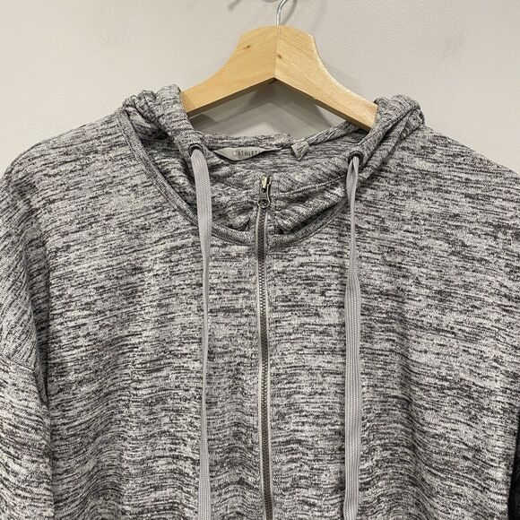 ATHLETA M Gray Batwing & Robin Full Zip Track Jacket Hoodie Athleisure Outdoor - Picture 5 of 16